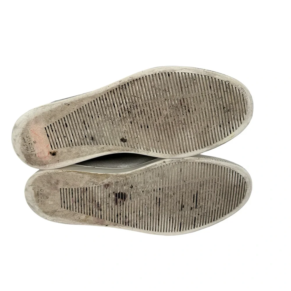 Gucci Coda GG Imprime Monogram Shoes Men’s 7.5 G Silver High Top‎ Lace Sneakers
